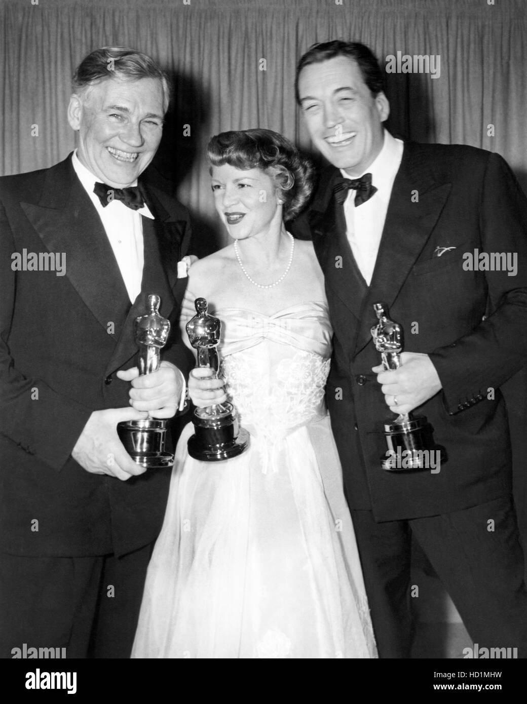 From left: Walter Huston with his Best Supporting Actor Academy Award ...
