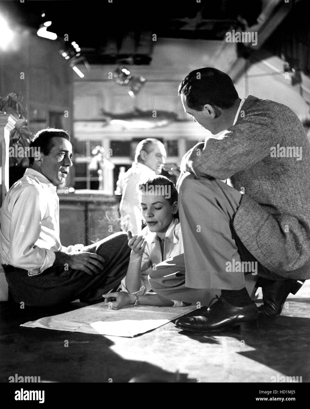 John Huston with Humphrey Bogart, Lauren Bacall and Lionel Barrymore ...