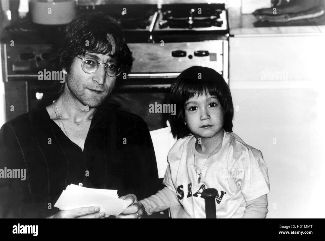 John Lennon at home in The Dakota apartments with son Sean Lennon