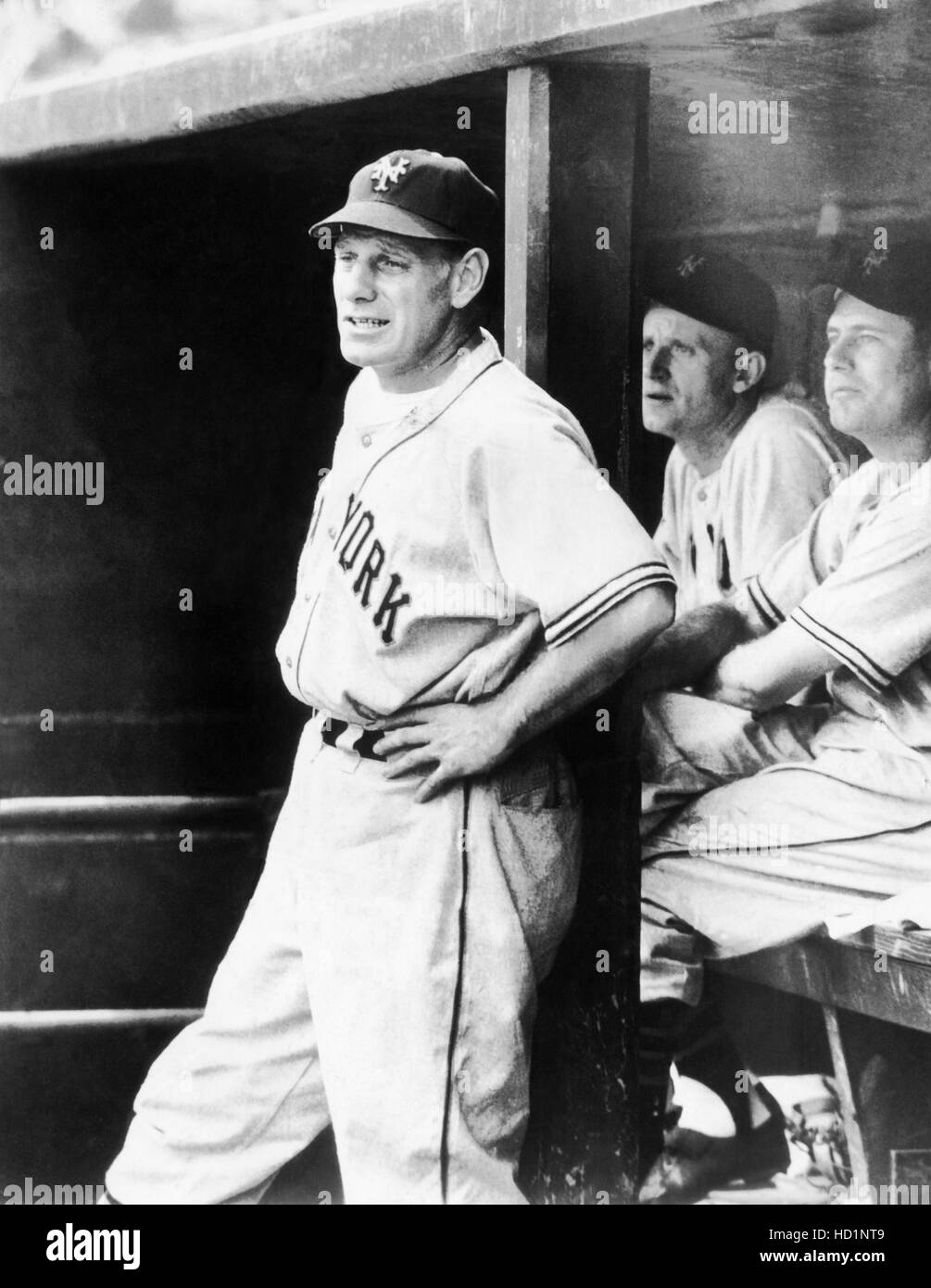 Leo Durocher, manager of the New York Giants from 1948 through 1955 standing in the dugout Stock Photo