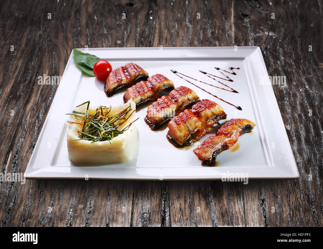Smoked eel - japanese food. Stock Photo