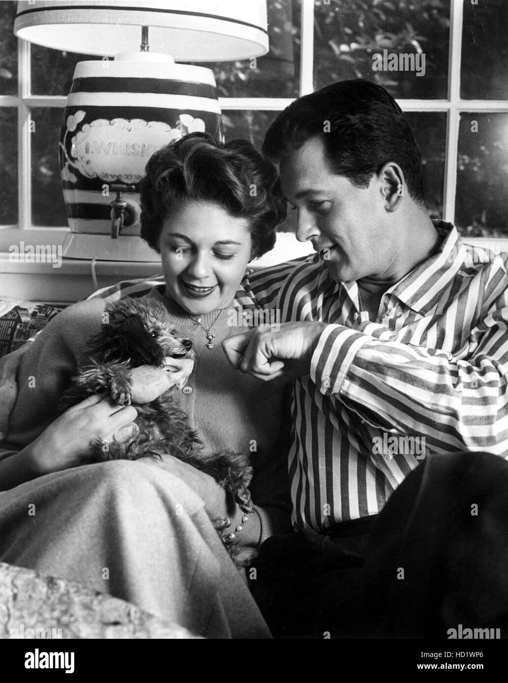 Rock Hudson with wife Phyllis Gates at home 1956 Stock Photo Alamy