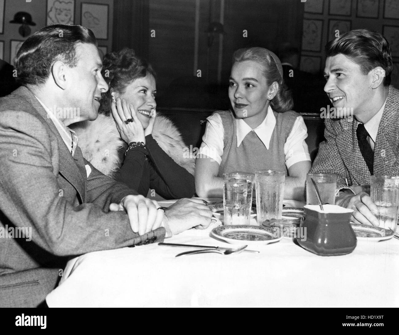 George Burns, Gracie Allen, Jane Wyman, Ronald Reagan At The Brown 