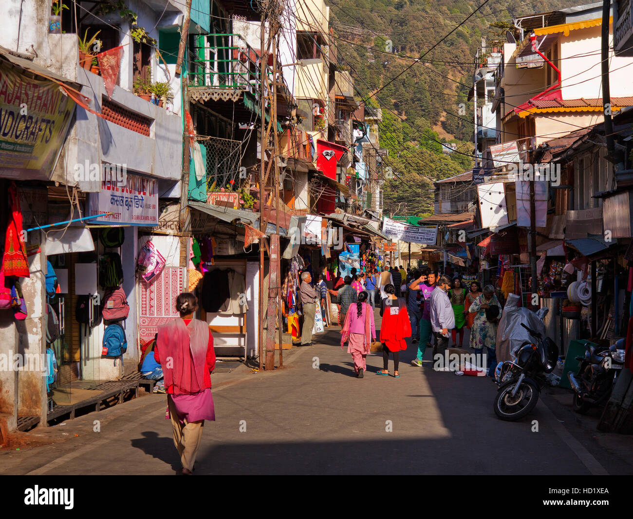Bara Bazaar  where the main shops are concentrated at Naini Tal, Malital area, Uttarakhand, India Stock Photo
