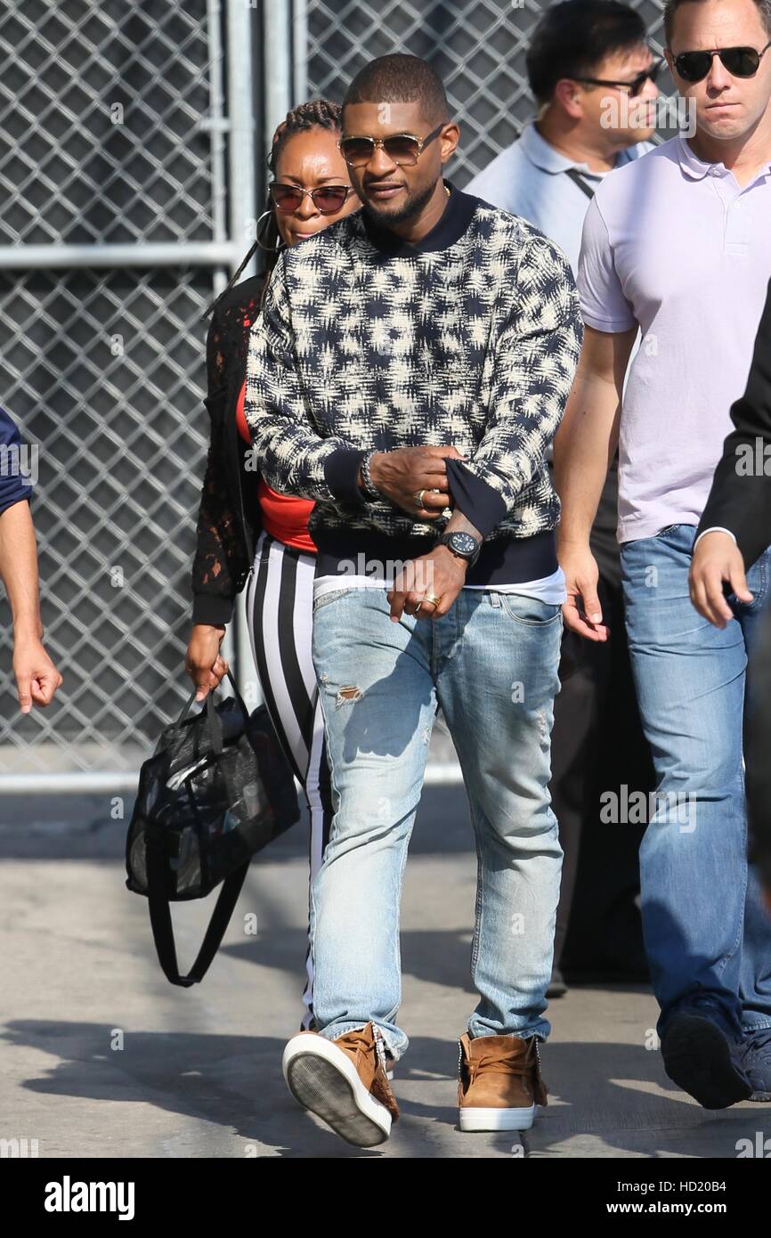 Usher Raymond seen arriving at the ABC studios for Jimmy Kimmel Live  Featuring: Usher Raymond Where: Los Angeles, California, United States  When: 26 Aug 2016 Stock Photo - Alamy
