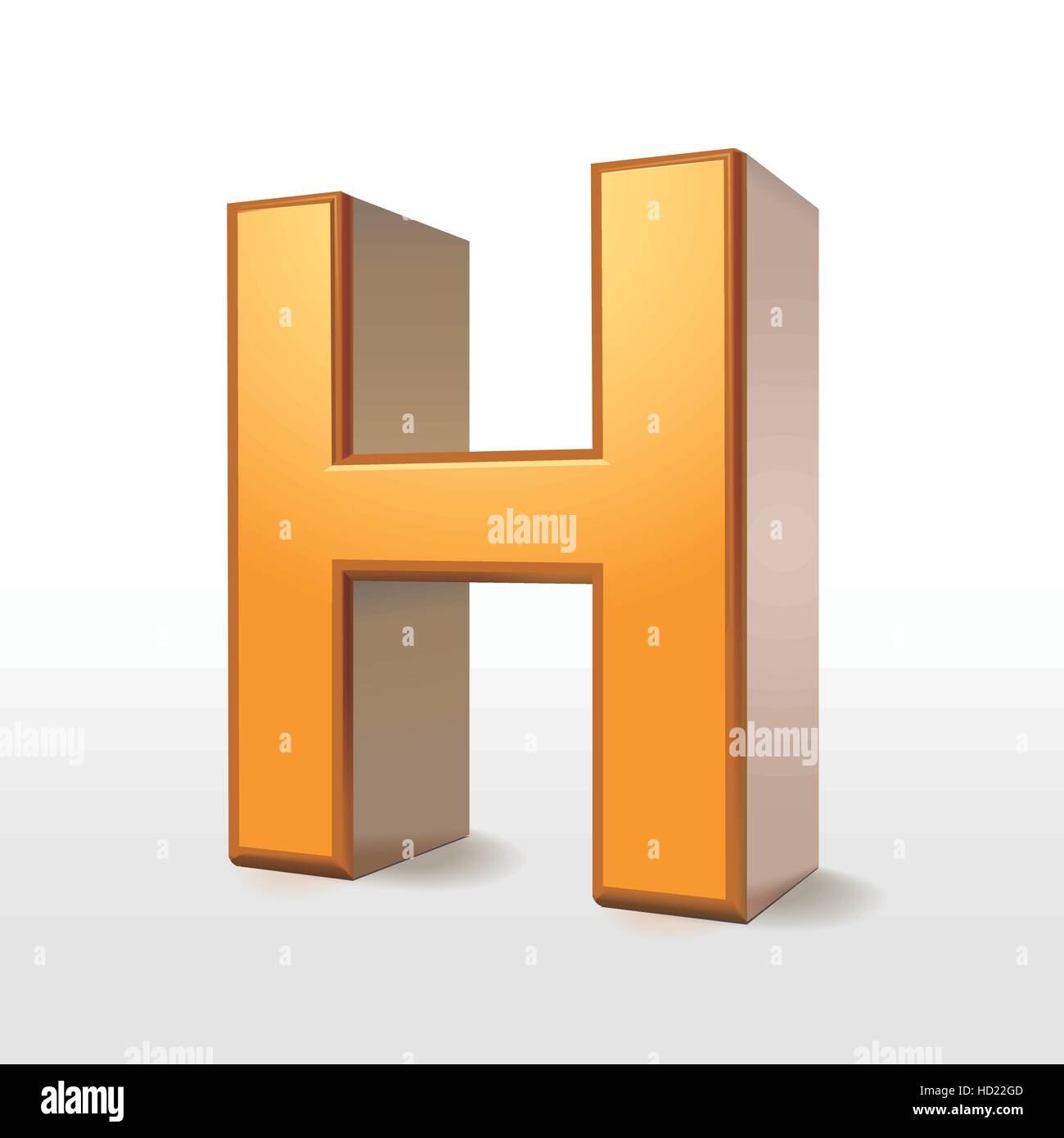 golden 3d alphabet H isolated on white Stock Vector Image & Art - Alamy