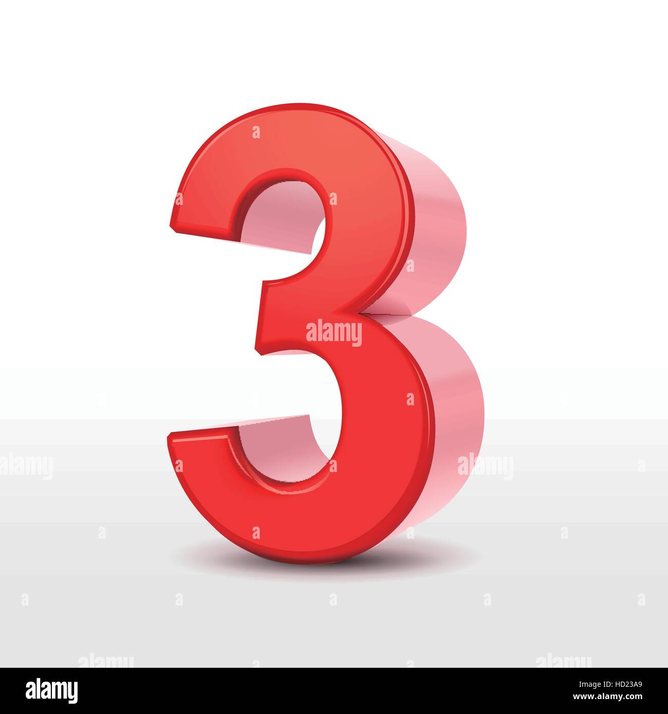 red 3d number 3 isolated on white Stock Vector Image & Art - Alamy