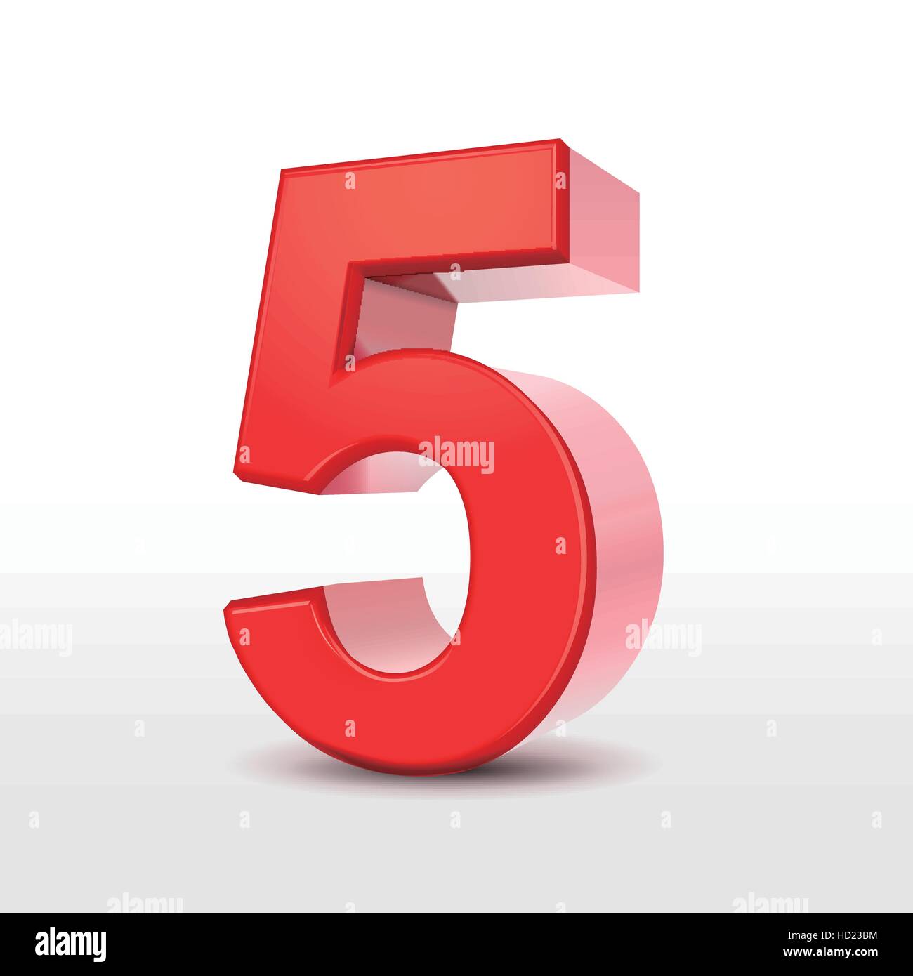 red 3d number 5 isolated on white Stock Vector Image & Art - Alamy