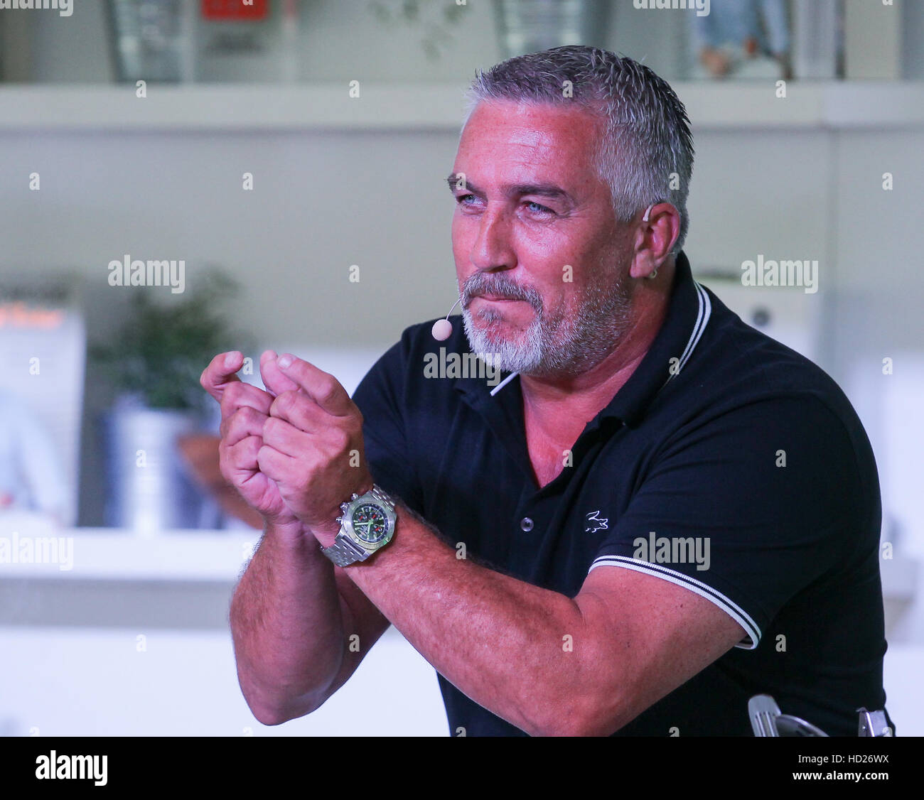 Paul Hollywood presents a baking demonstration at the BBC Good Food Festival at Hampton Court