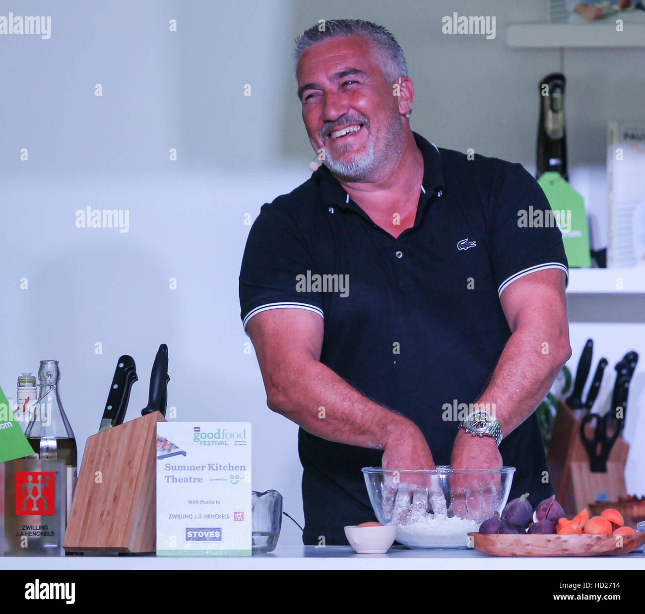 Paul Hollywood presents a baking demonstration at the BBC Good Food Festival at Hampton Court