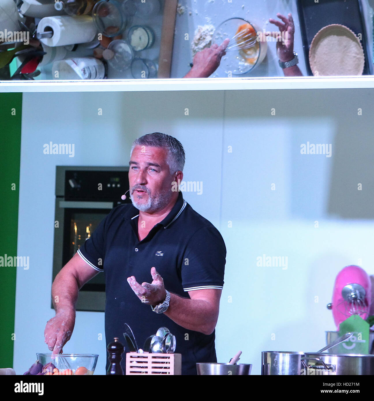 Paul Hollywood presents a baking demonstration at the BBC Good Food Festival at Hampton Court