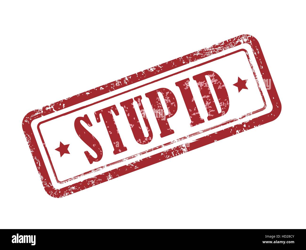 stamp stupid in red over white background Stock Vector