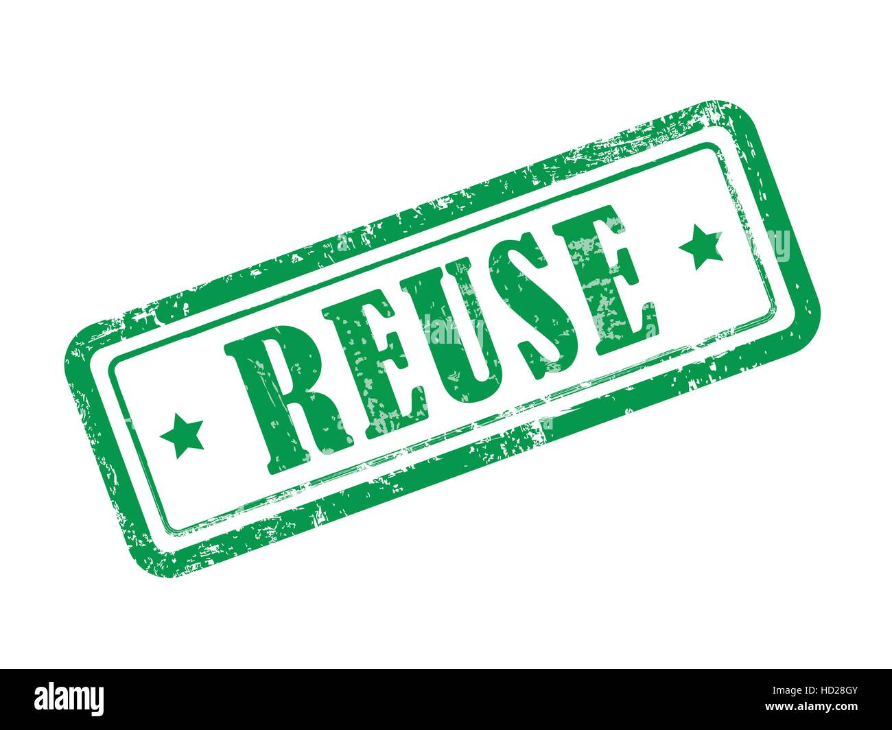stamp reuse in green text over white background Stock Vector