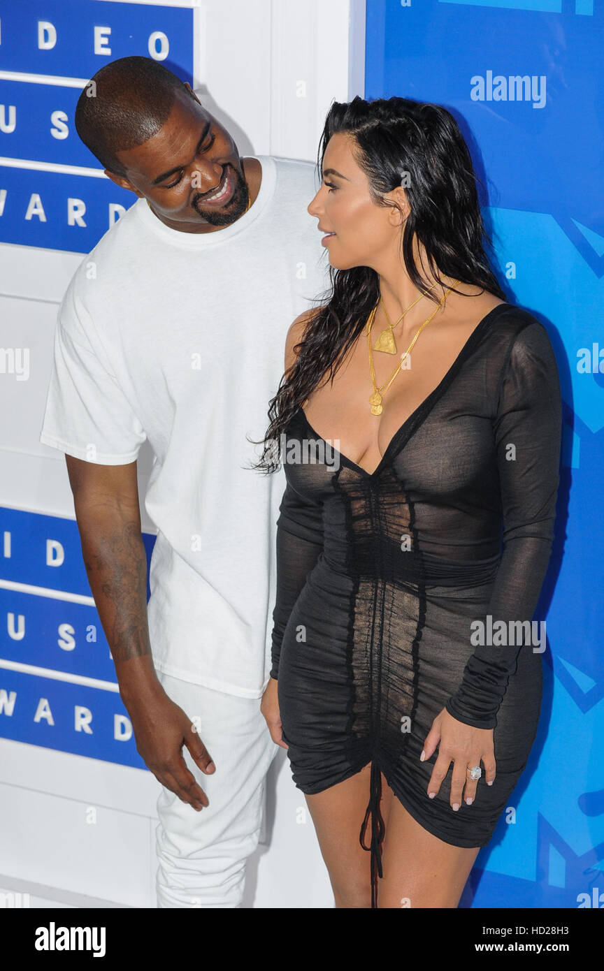 Kanye West and Kim Kardashian attending the MTV Video Music Awards 2016 at  the Madison Square Garden in New York City. Featuring: Kanye West, Kim  Kardashian Where: New York, New York, United