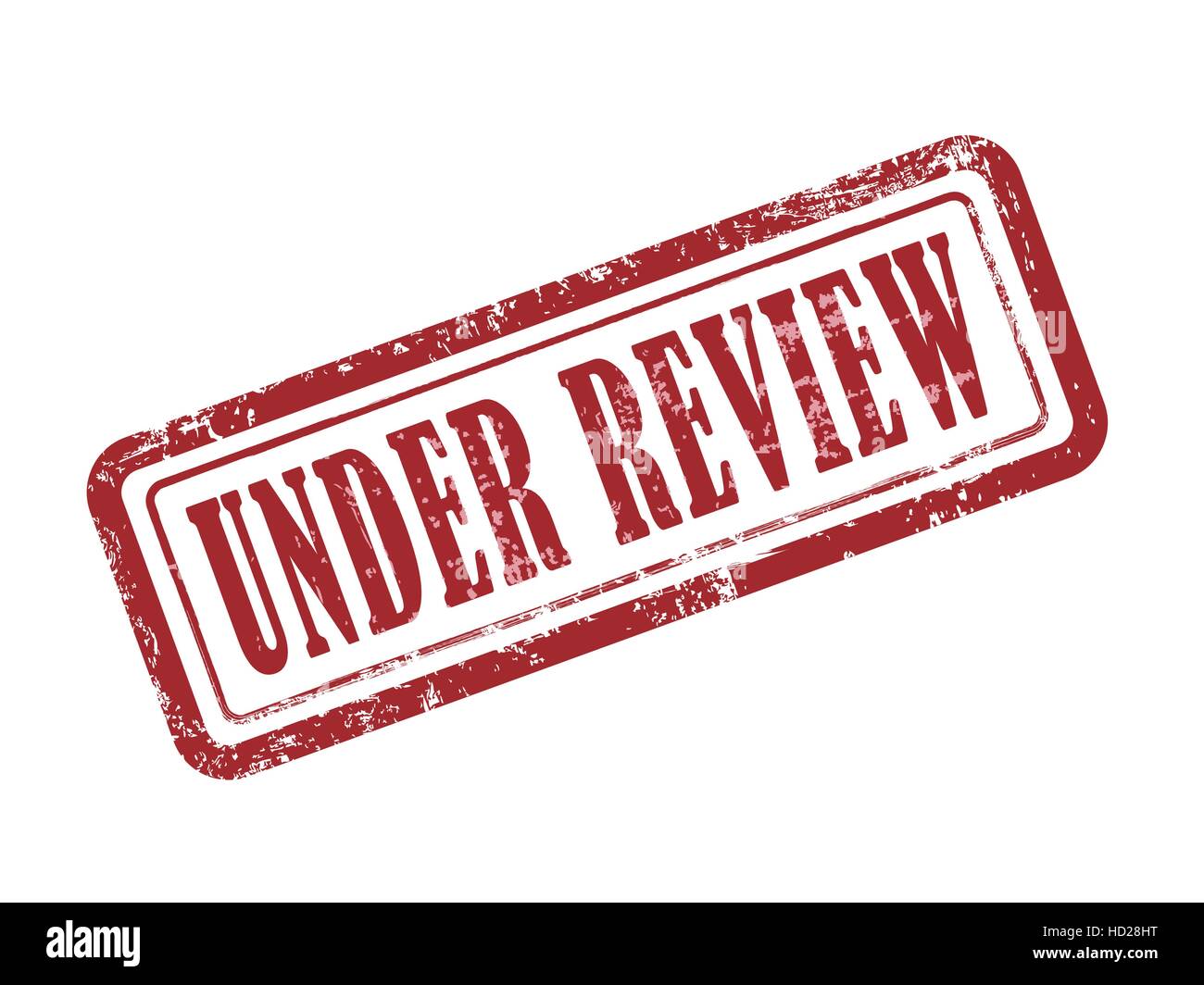 stamp under review in red over white background Stock Vector Image