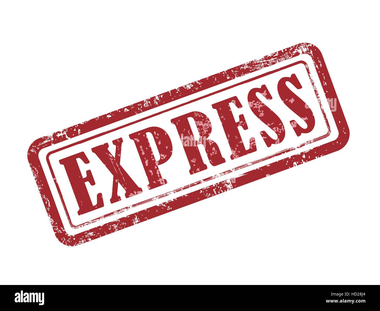 stamp express in red over white background Stock Vector