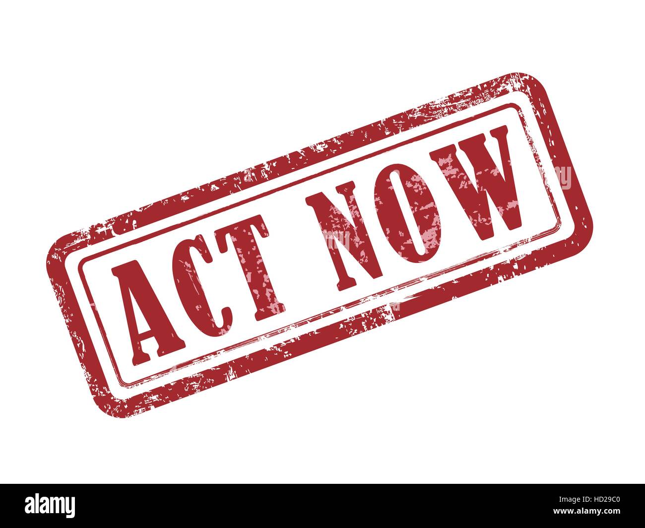 stamp act now in red over white background Stock Vector