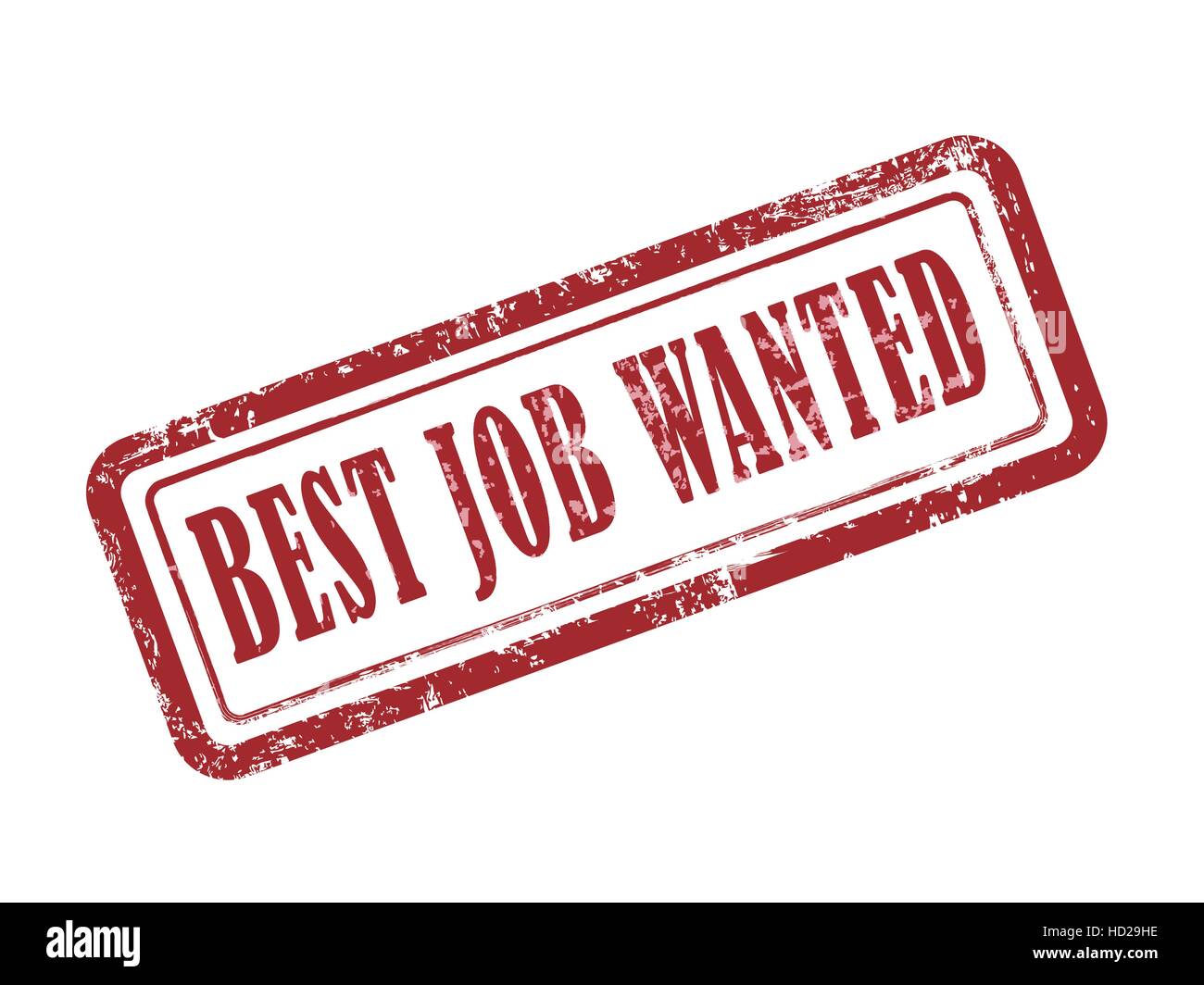 stamp best job wanted in red over white background Stock Vector