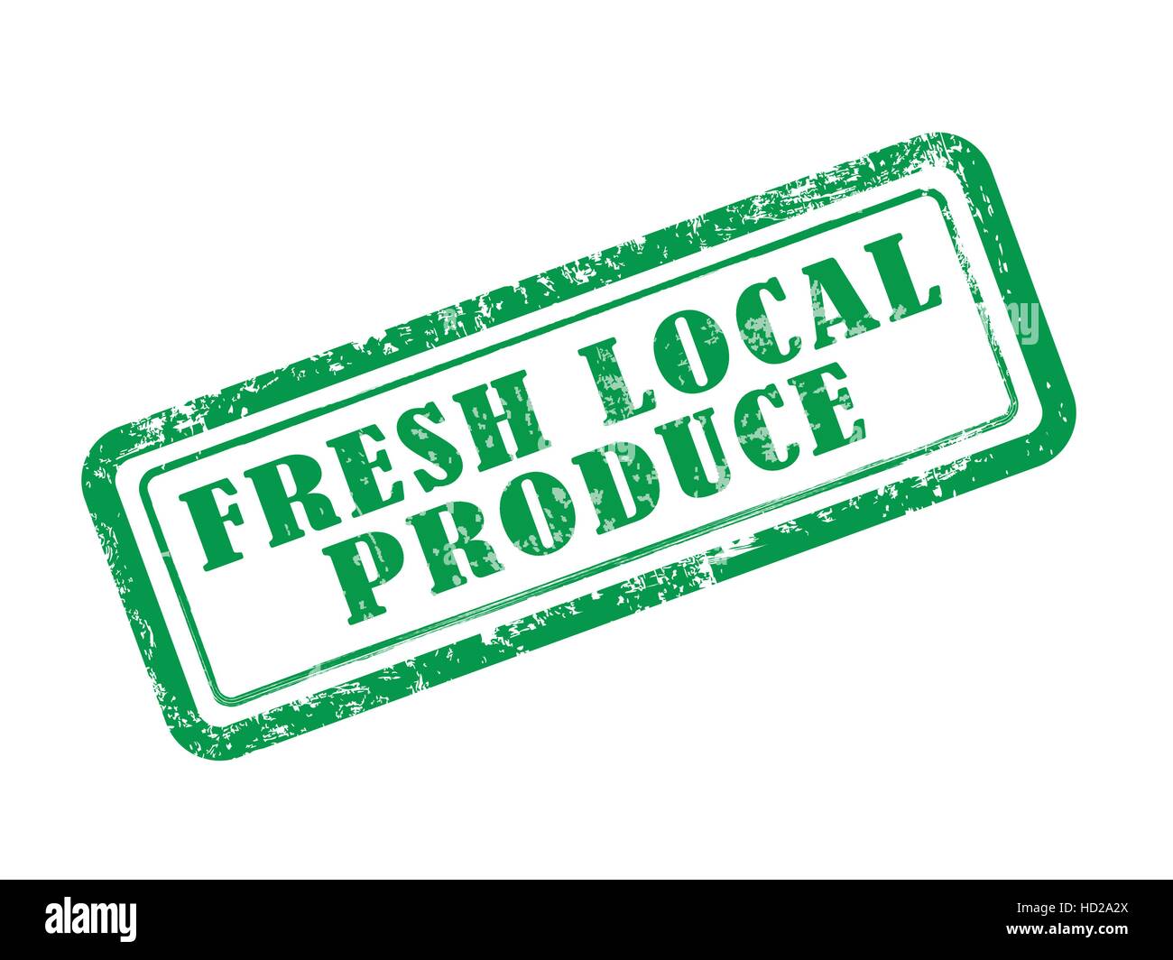 stamp fresh local produce in green over white background Stock Vector ...