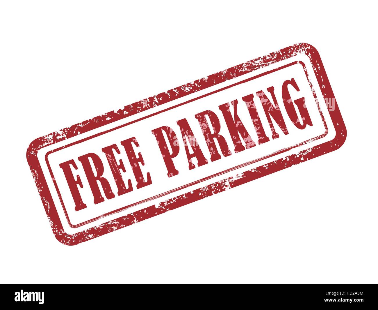 stamp free parking in red over white background Stock Vector