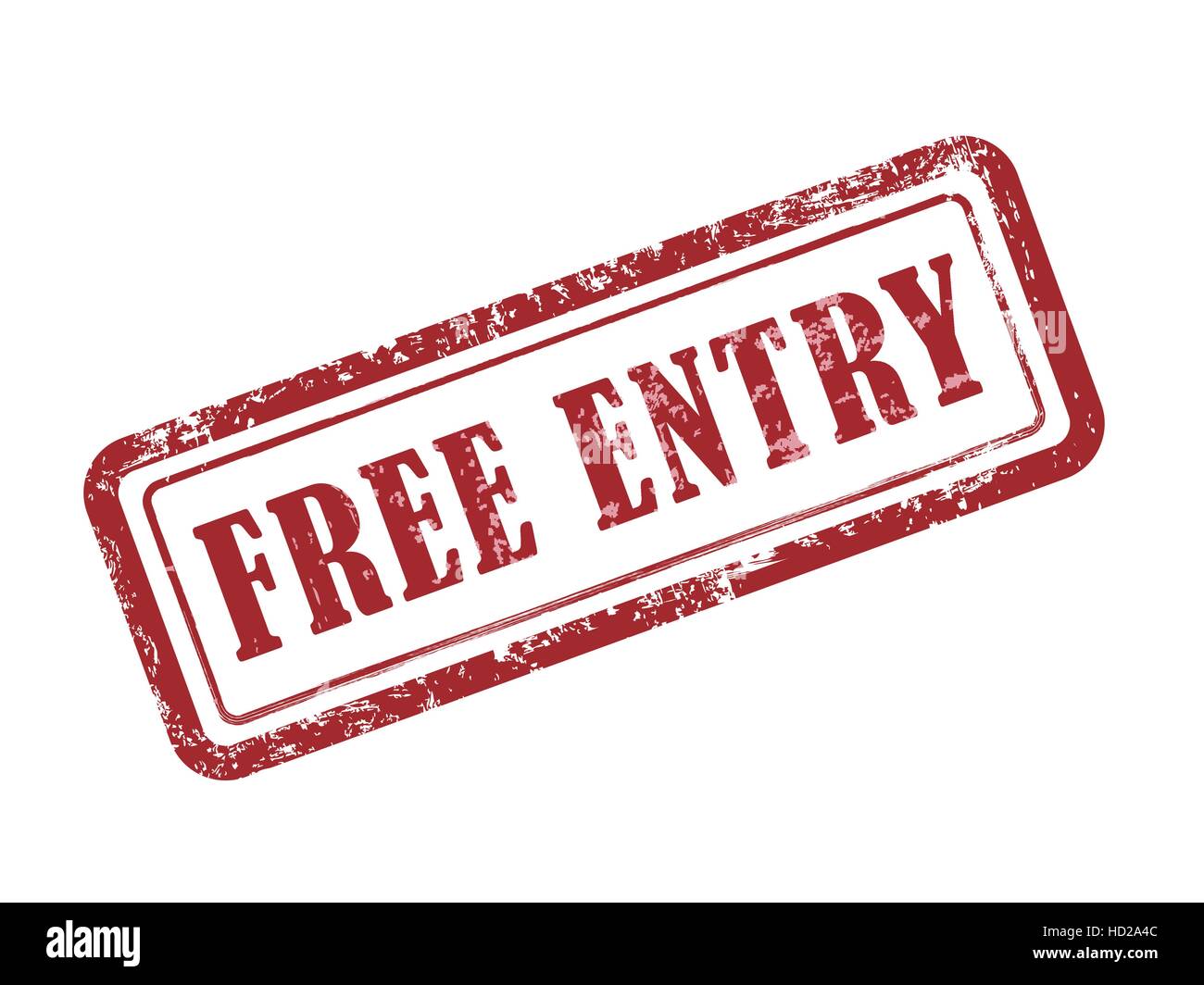 stamp free entry in red over white background Stock Vector