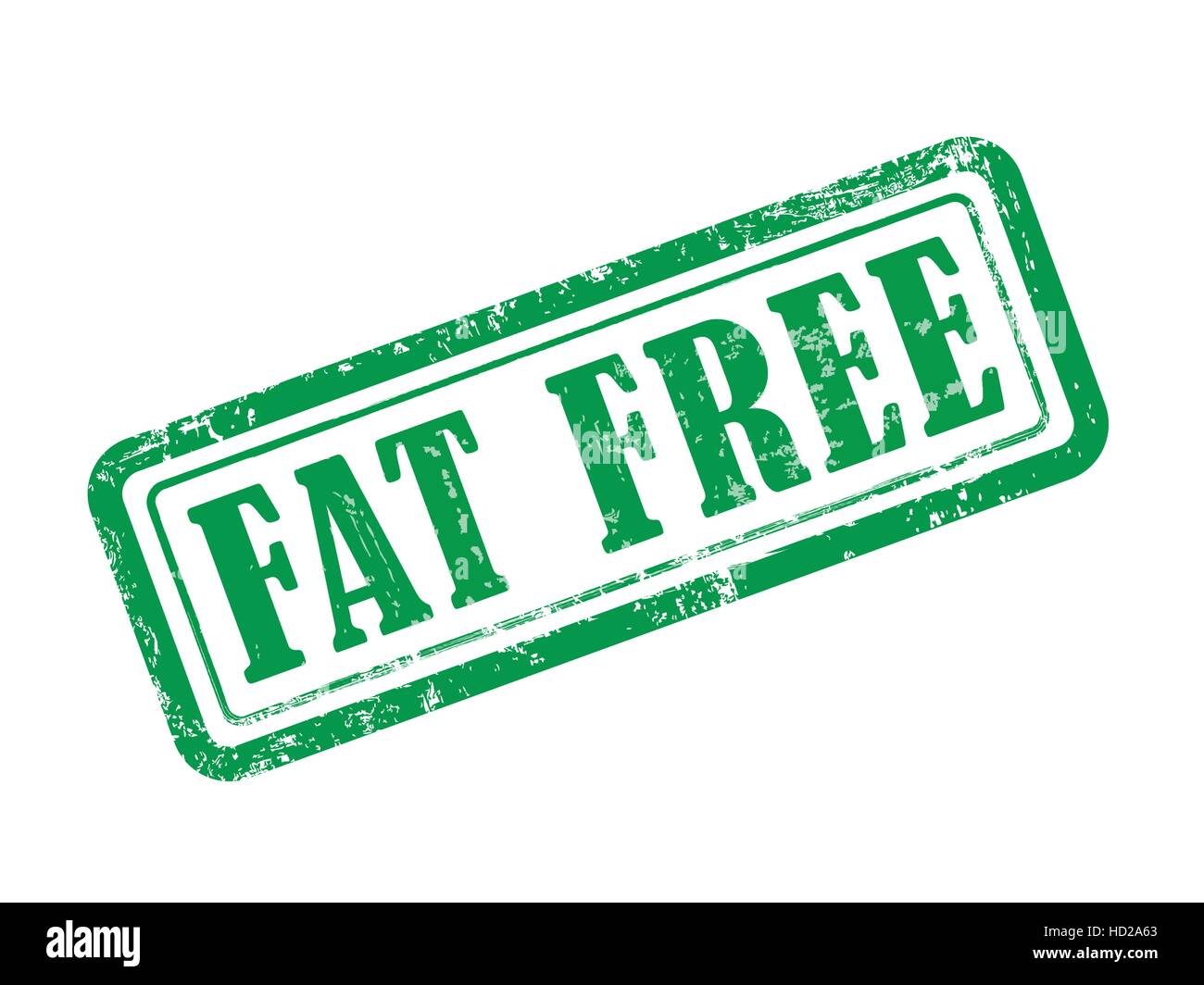 stamp fat free in green over white background Stock Vector