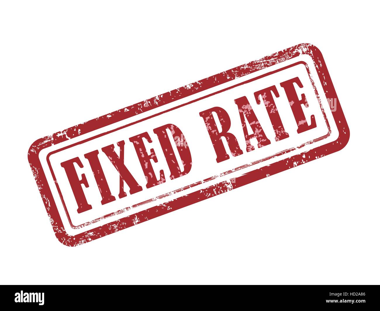 stamp fixed rate in red over white background Stock Vector