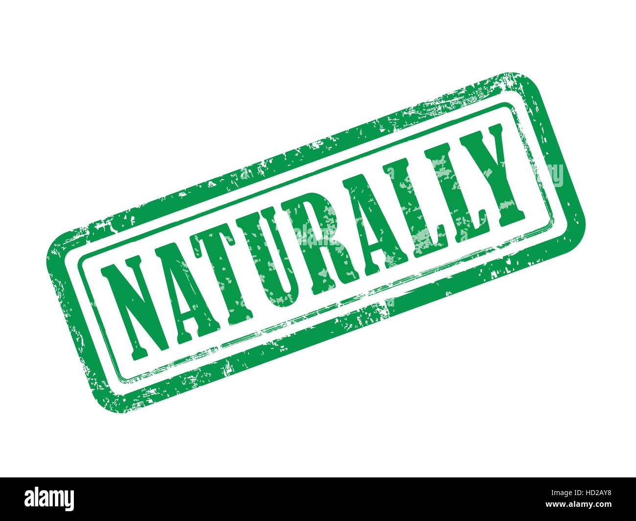 stamp naturally in green over white background Stock Vector