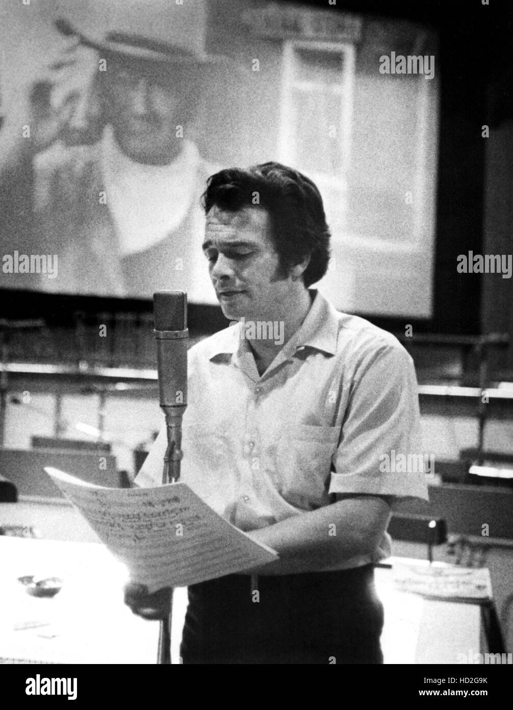 Merle Haggard recording the song 'Turn Me Around' for the film CHISUM