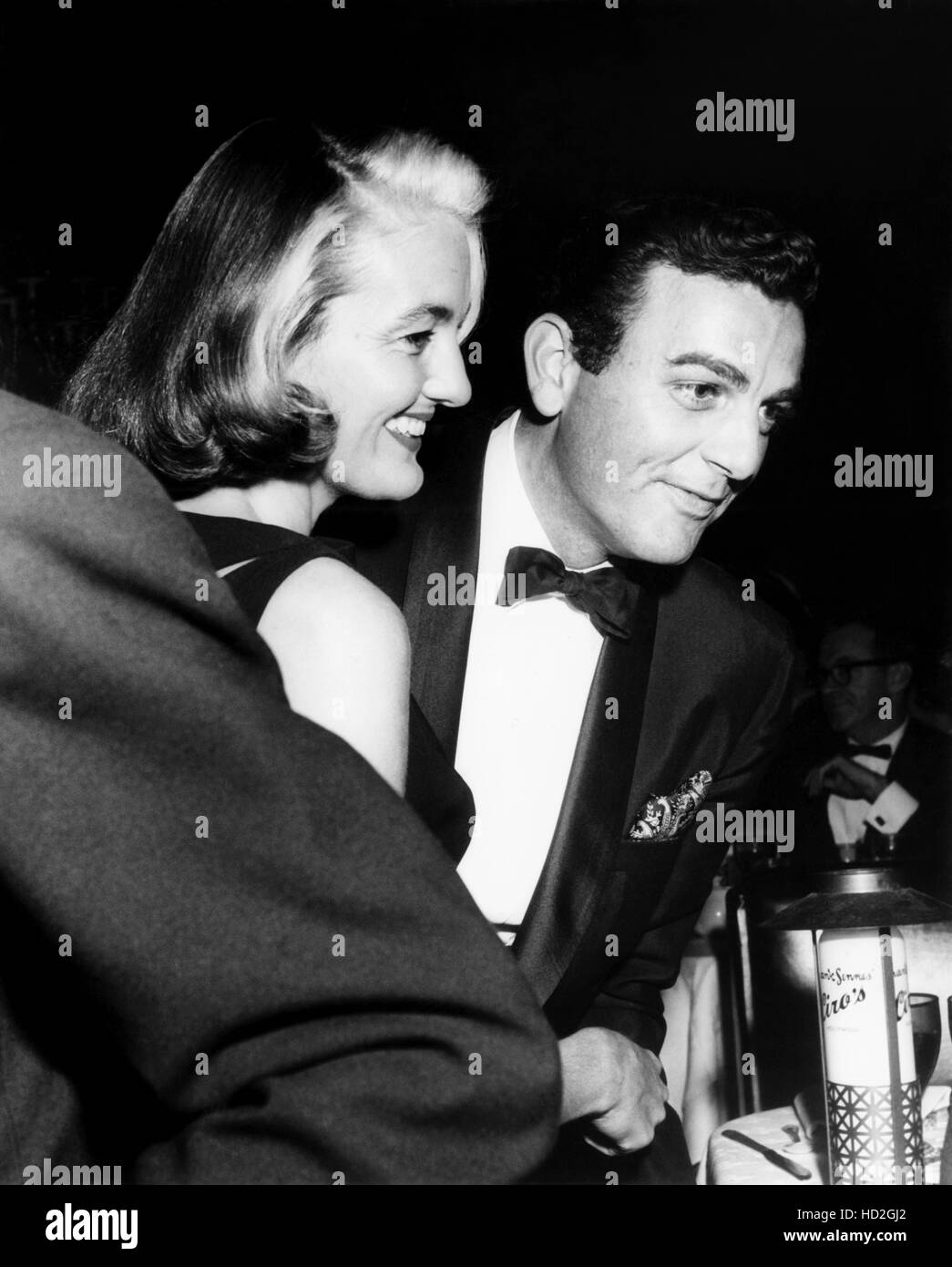 Mike Connors, right, and his wife, Mary Lou Connors, at Ciro's, 1960