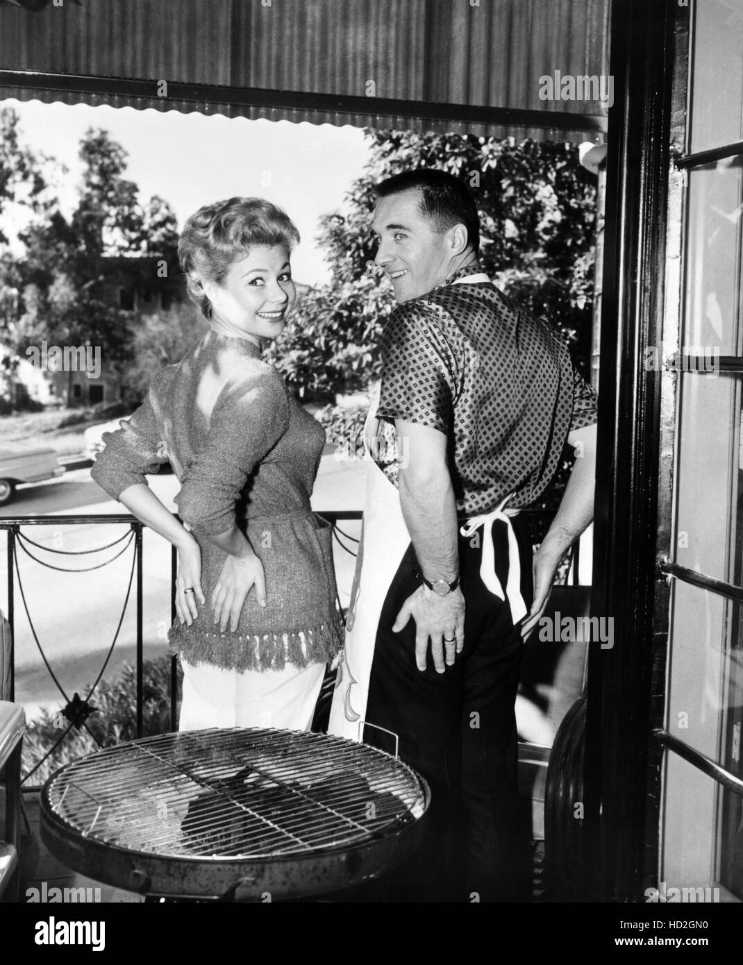 Mitzi Gaynor with husband Jack Bean at their home, ca. 1950s Stock Photo Alamy