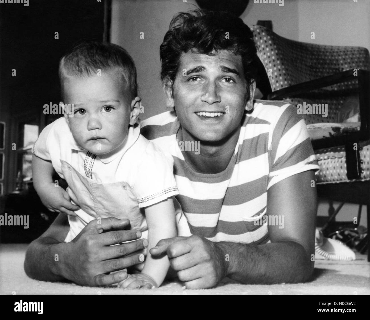 Michael Landon, with his son, Michael Landon, Jr., 1965 Stock Photo Alamy