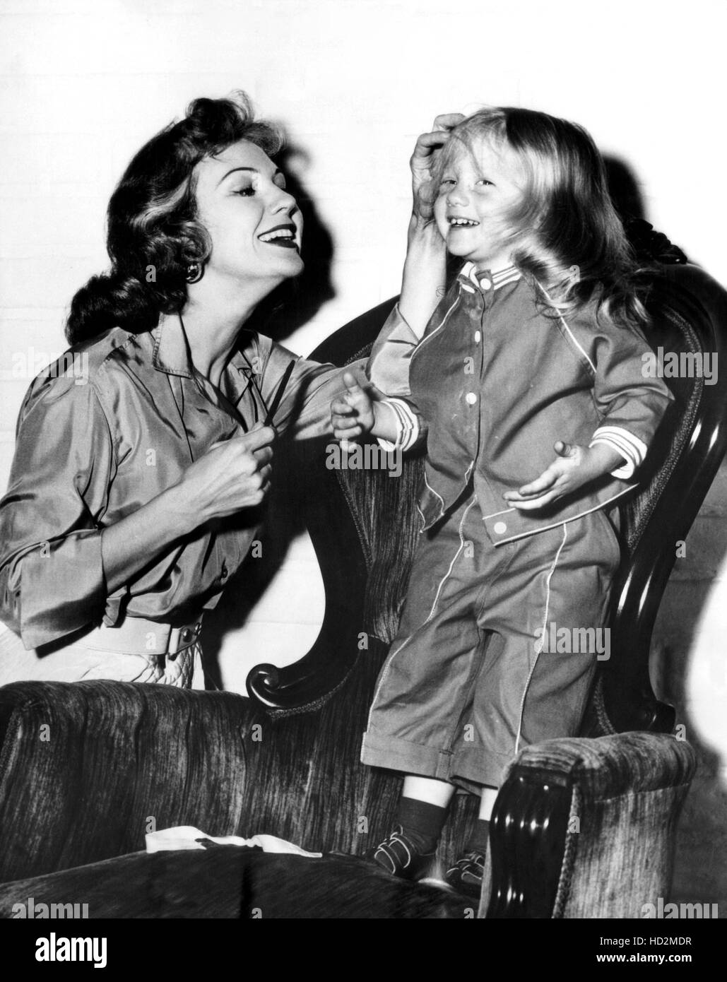 Virginia Mayo with her daughter, Mary Catherine, 1956 Stock Photo Alamy