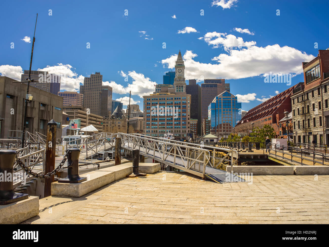 Long Wharf Landing with the Custom House and Financial District in