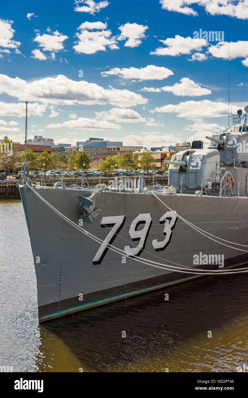 Boston, USA April 28, 2015 Fletcherclass destroyer named after