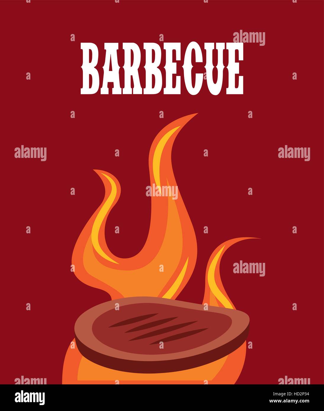 steak of meat burning over red background. barbecue grill concept ...