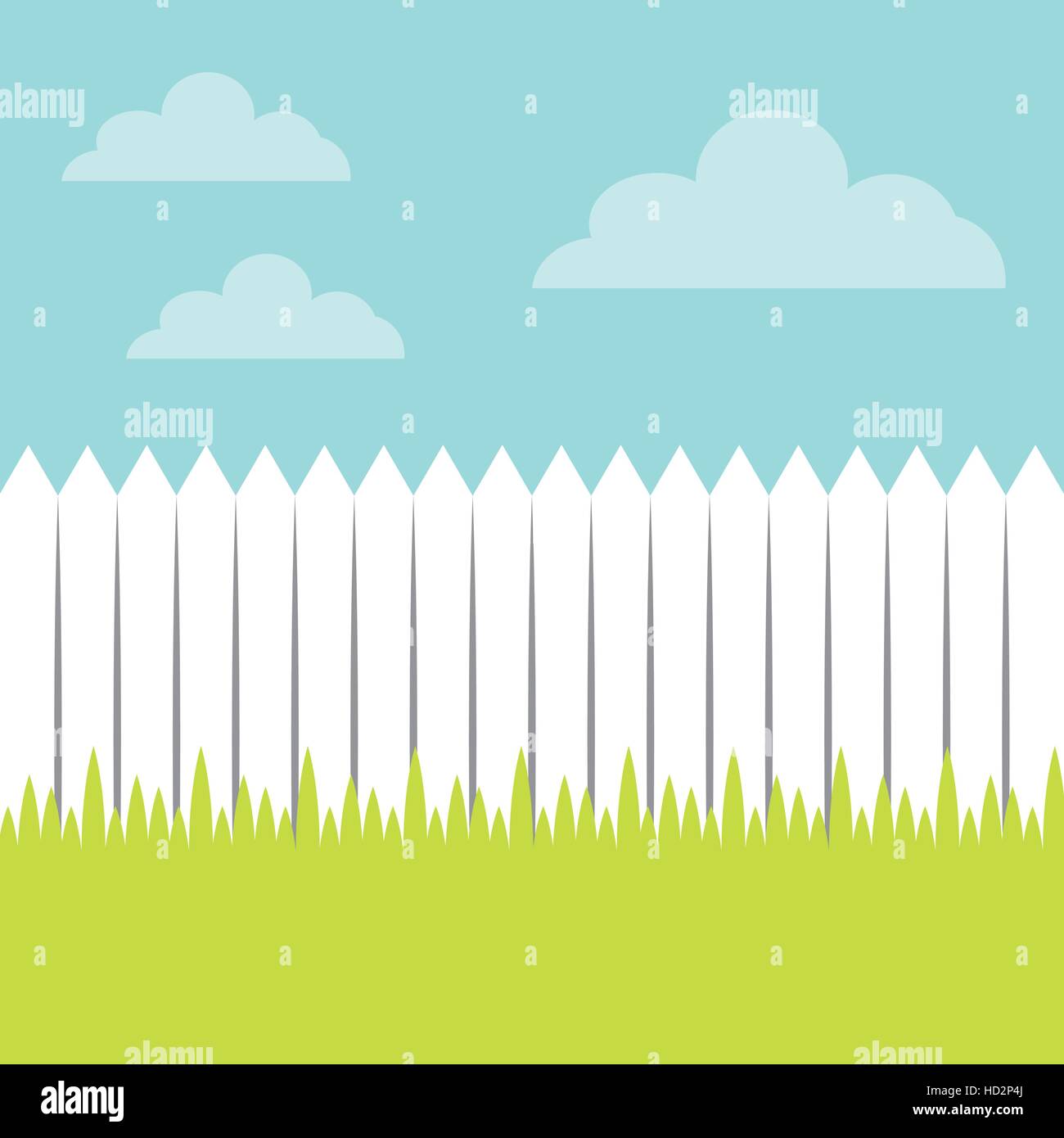 white wooden fence. colorful design. vector illustration Stock Vector
