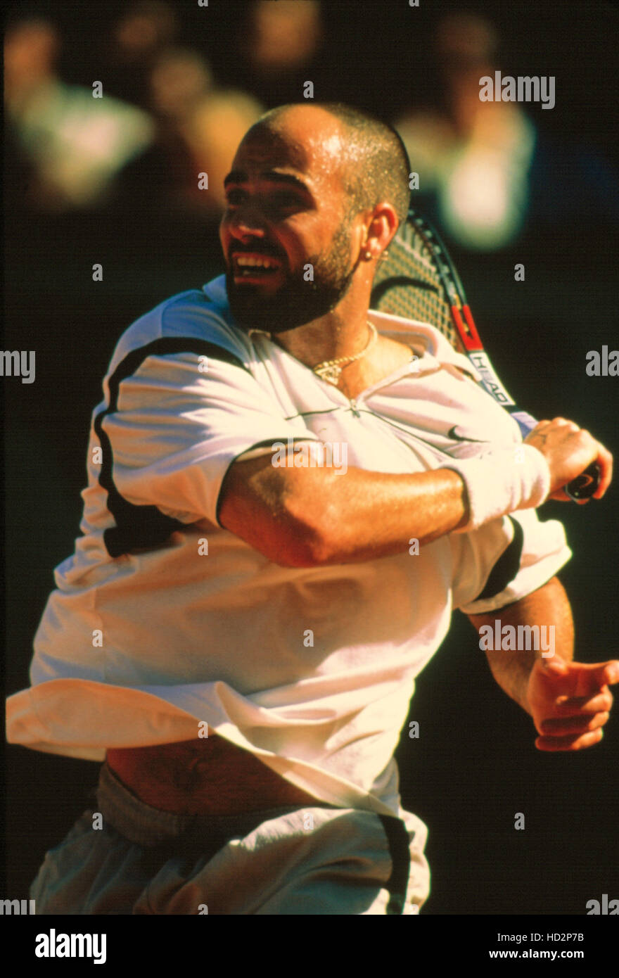 ANDRE AGASSI, US Open, television. (no date available Stock Photo Alamy