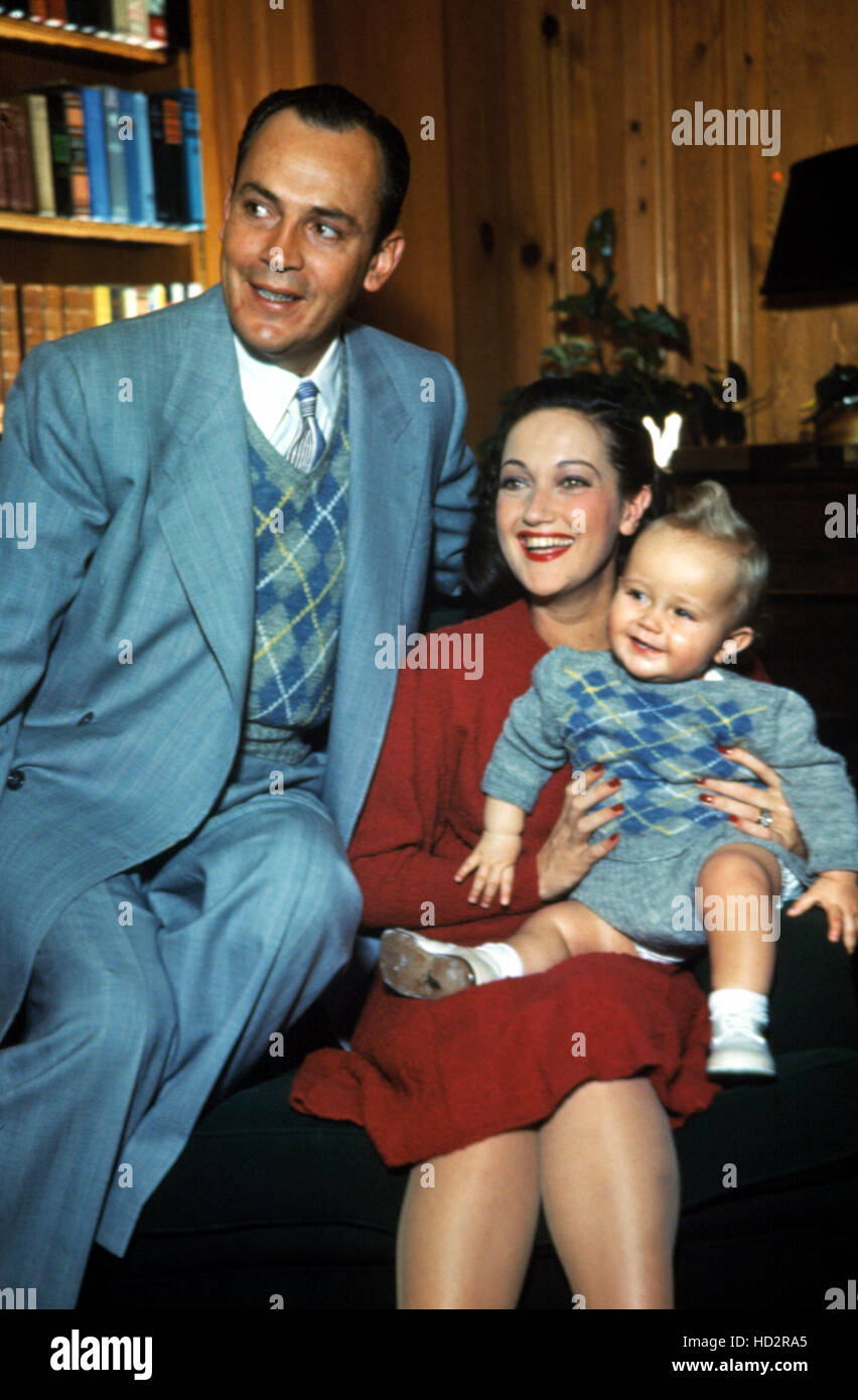 WILLIAM ROSS HOWARD, with wife DOROTHY LAMOUR and son RIDGELY at home ...