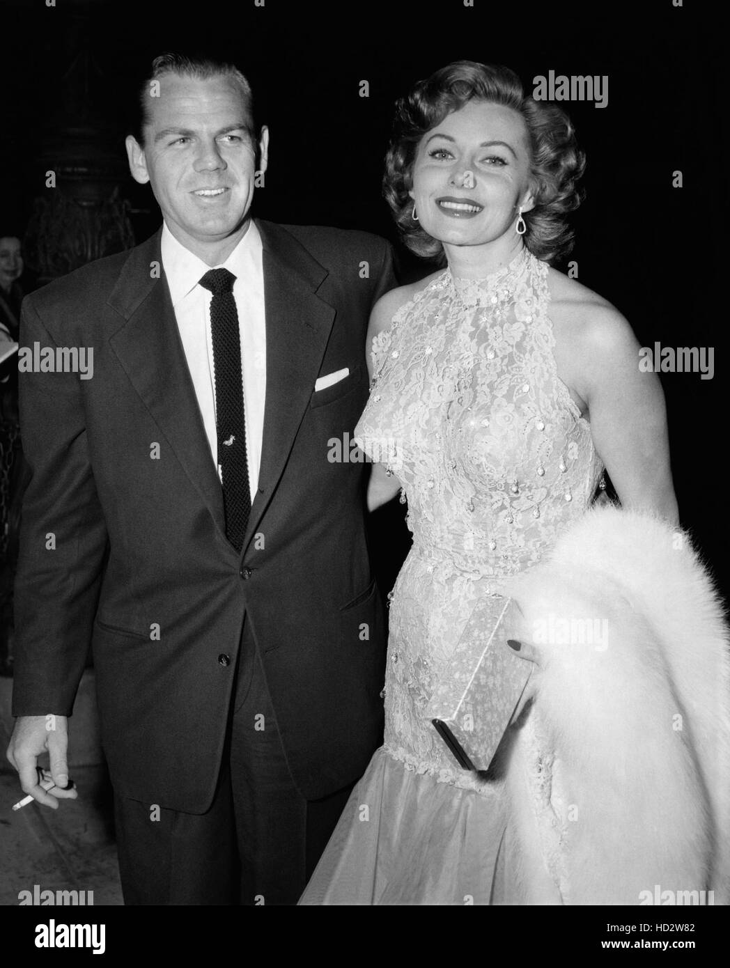 Rhonda Fleming with husband, Lew Morrell at Beverly Hills premiere