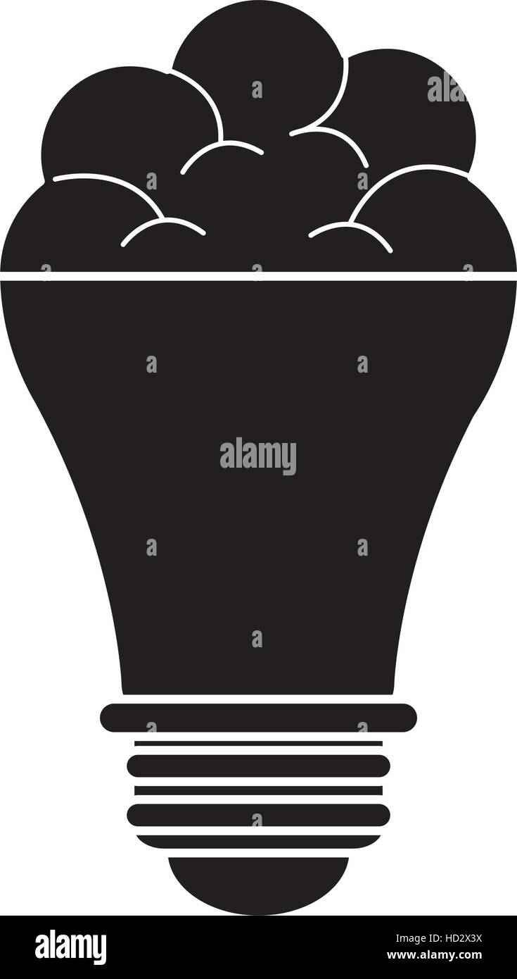brain bulb idea innovation creative silhouette Stock Vector Image & Art ...