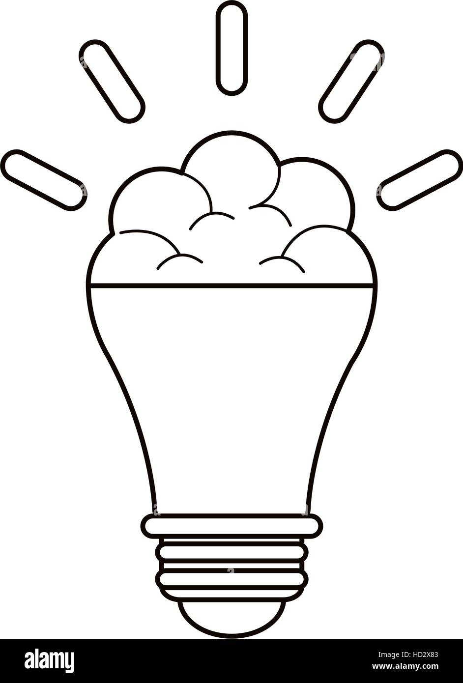 brain bulb idea innovation creative outline Stock Vector Image & Art ...