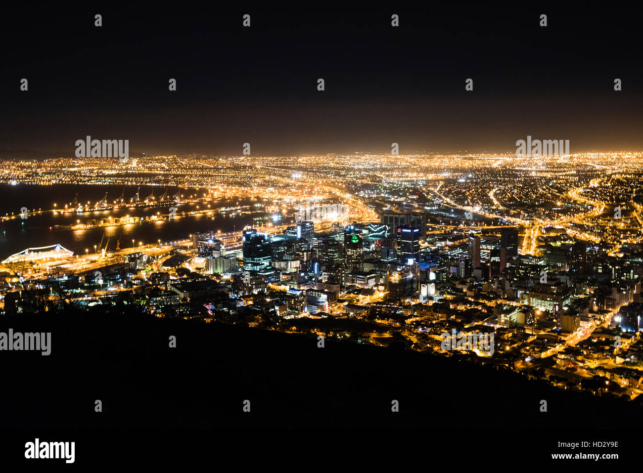 Cape Town city at night Stock Photo - Alamy