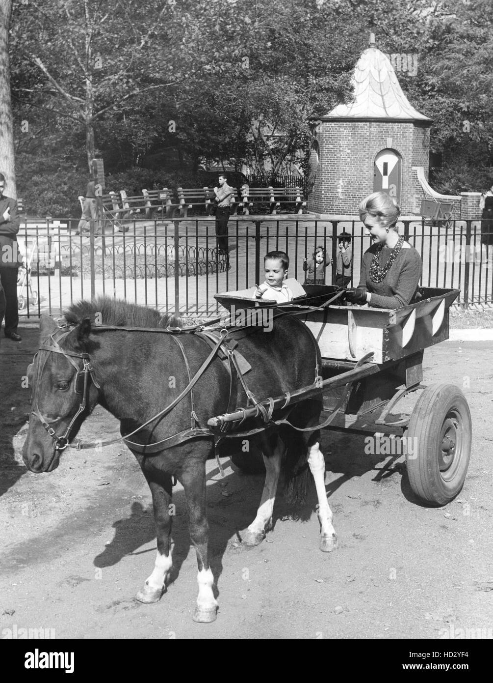Shirley Jones with son Shaun Cassidy at the Central Park Zoo, 1960