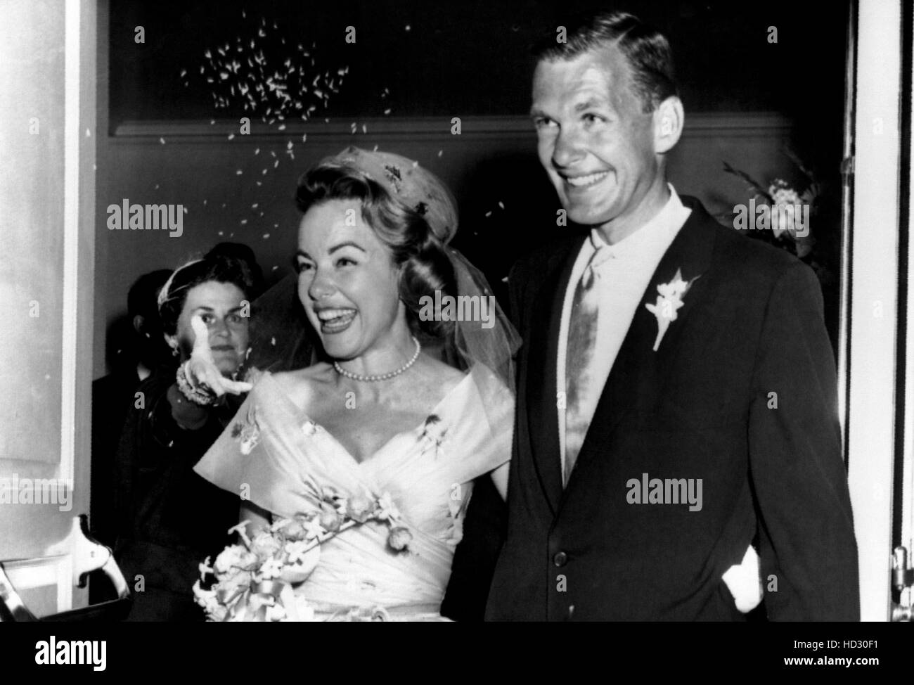 Wedding of Terry Moore, Stuart Cramer, Los Angeles, June 28, 1959 Stock