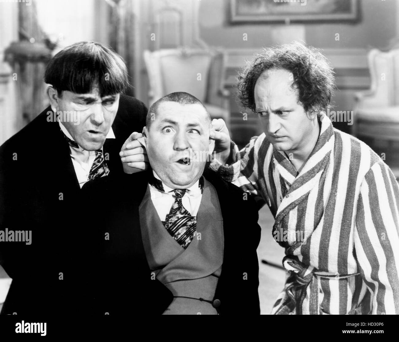 MOE HOWARD, CURLY HOWARD, LARRY FINE [The Three Stooges], 1940s Stock Photo  - Alamy