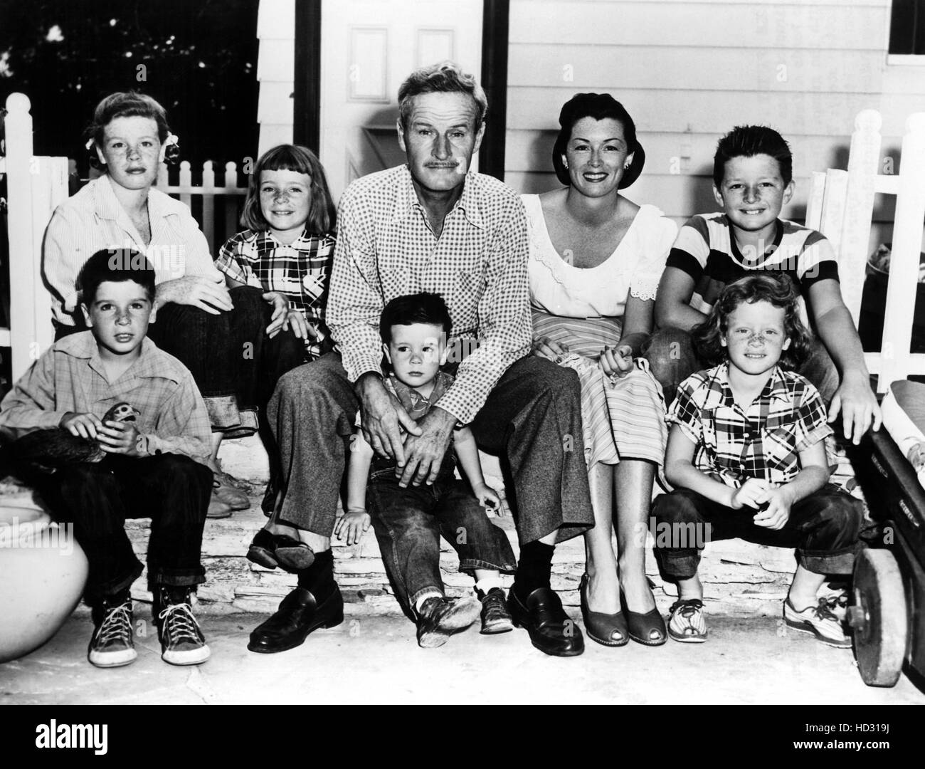 William Wellman posing for a family portrait with wife and children