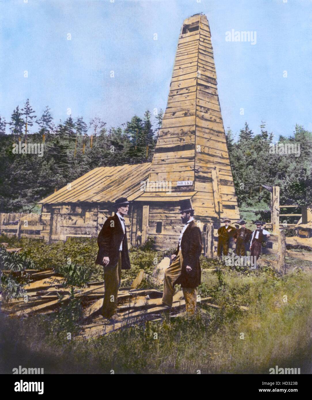 The original Drake oil well in Titusville, Pennsylvania, the 1st ever drilled for U.S. Edwin