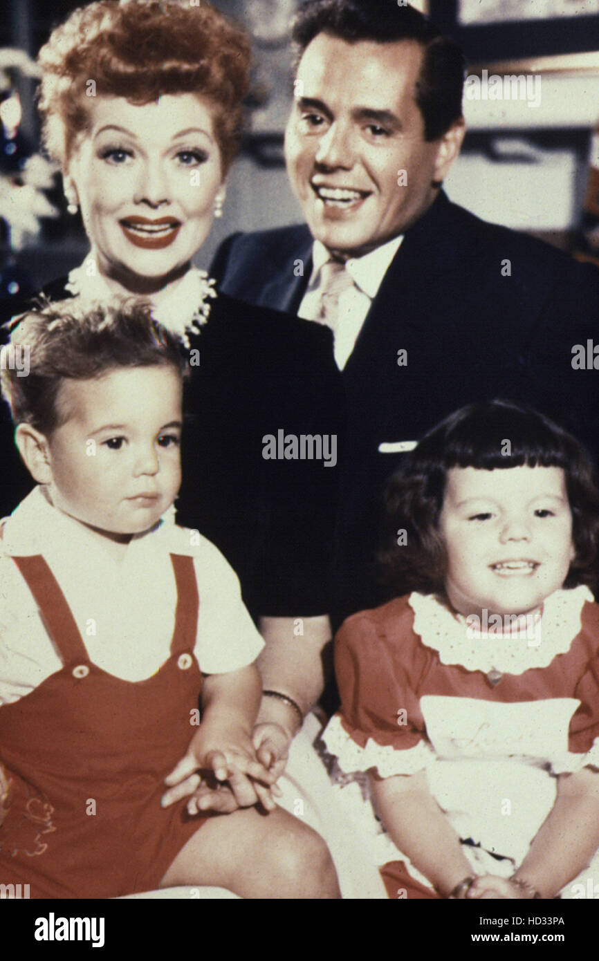 LUCILLE BALL, DESI ARNAZ, JR., DESI ARNAZ, LUCIE ARNAZ, 1955 Stock ...