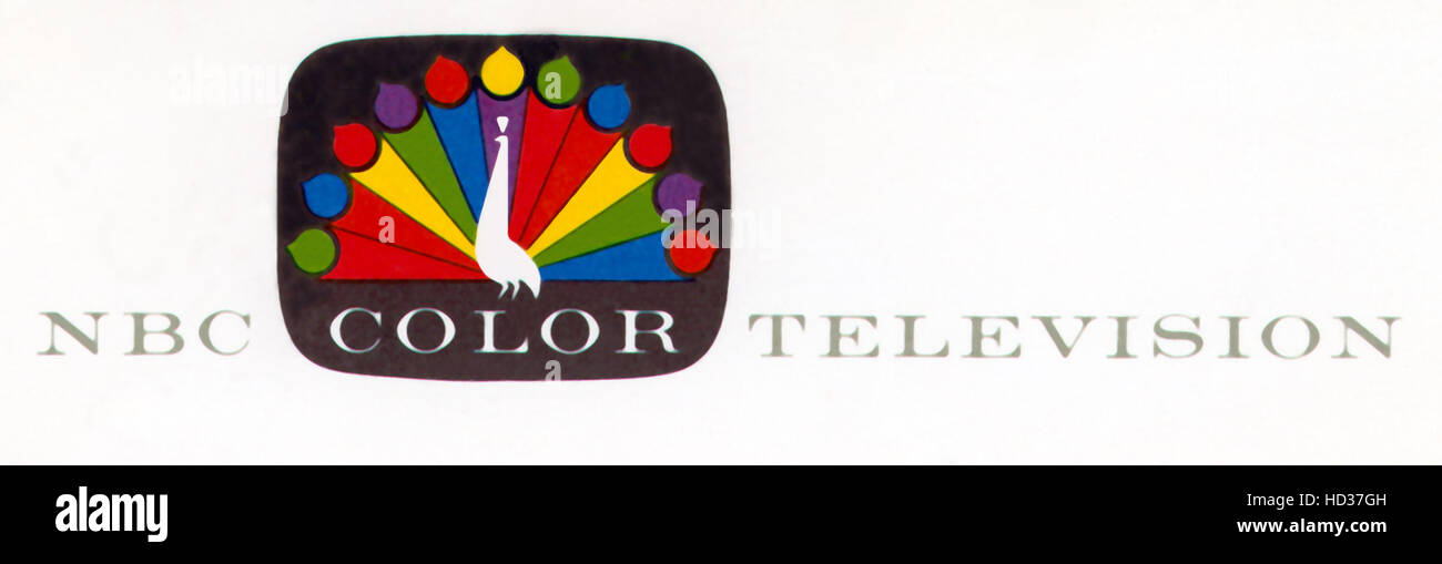 NBC PEACOCK, ad for color television transmission, circa 1957 Stock